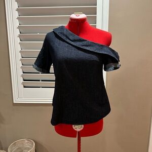 Banana Republic Blue Asymmetrical Blouse